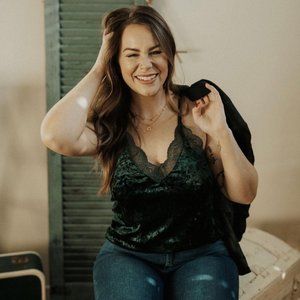 Velvet Forest Green Lace Cami